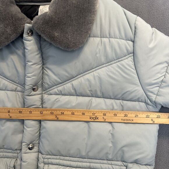 VTG Walls BLIZZARD PRUF Puffer Coat Faux Fur Collar Chore Western Mens L Gray - Picture 10 of 10